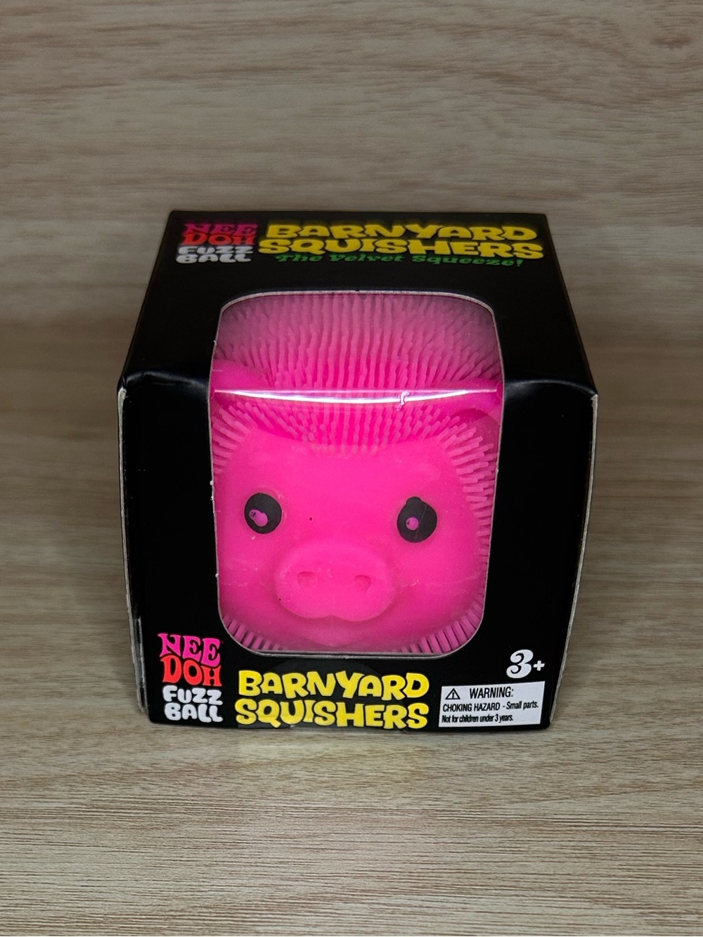 NEEDOH Barnyard Pig Squisher - Fuzz Ball Pink Pig Nee Doh - Picture 5 of 5